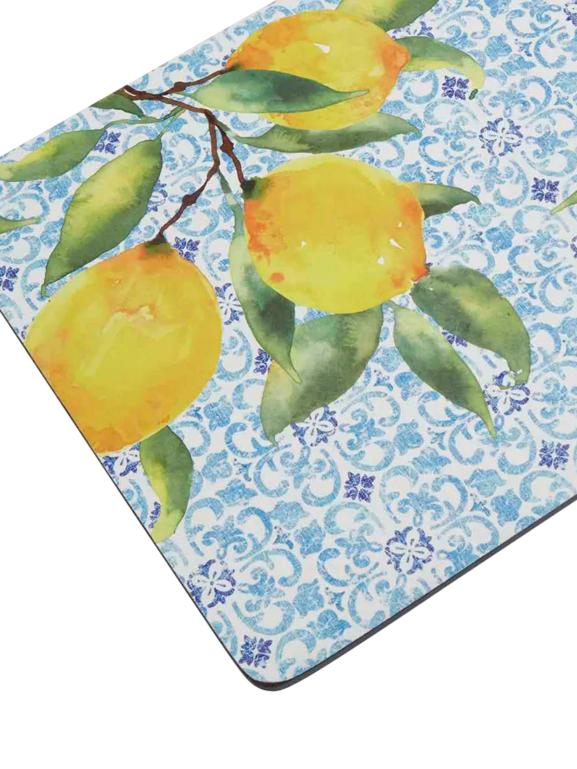 Pimpernel Amalfi Lemons placemat and coaster set of 6, UK version
