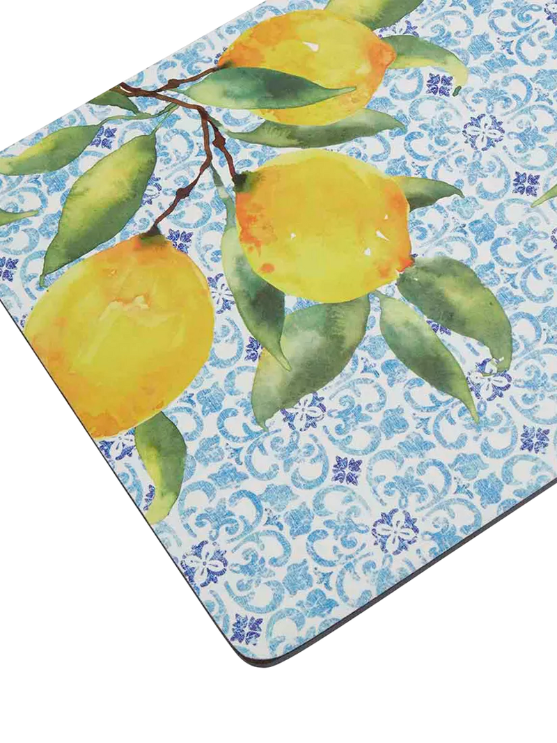 Pimpernel Amalfi Lemons placemat and coaster set of 6, UK version