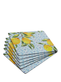 Pimpernel Amalfi Lemons placemat and coaster set of 6, UK version