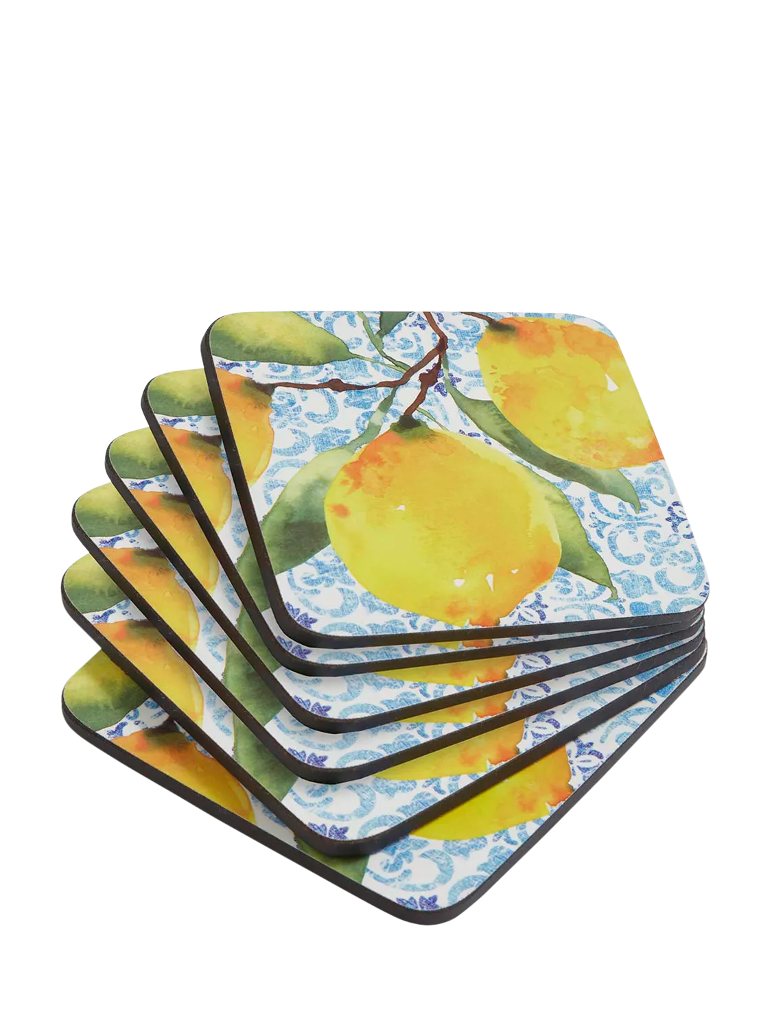Pimpernel Amalfi Lemons placemat and coaster set of 6, UK version