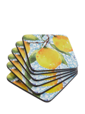 Pimpernel Amalfi Lemons placemat and coaster set of 6, UK version