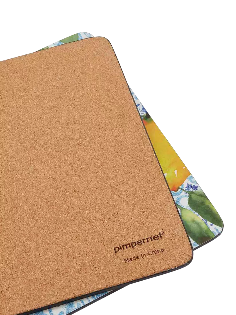 Pimpernel Amalfi Lemons placemat and coaster set of 6, UK version