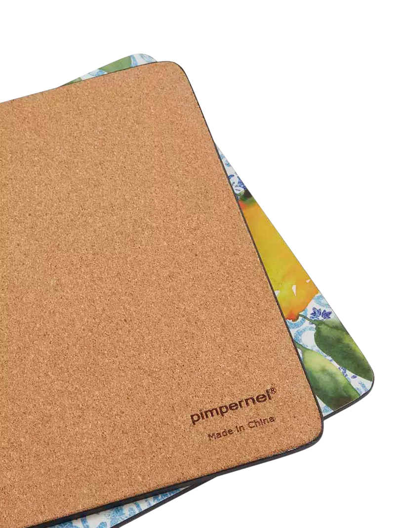 Pimpernel Amalfi Lemons placemat and coaster set of 6, UK version