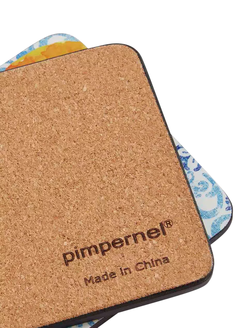 Pimpernel Amalfi Lemons placemat and coaster set of 6, UK version