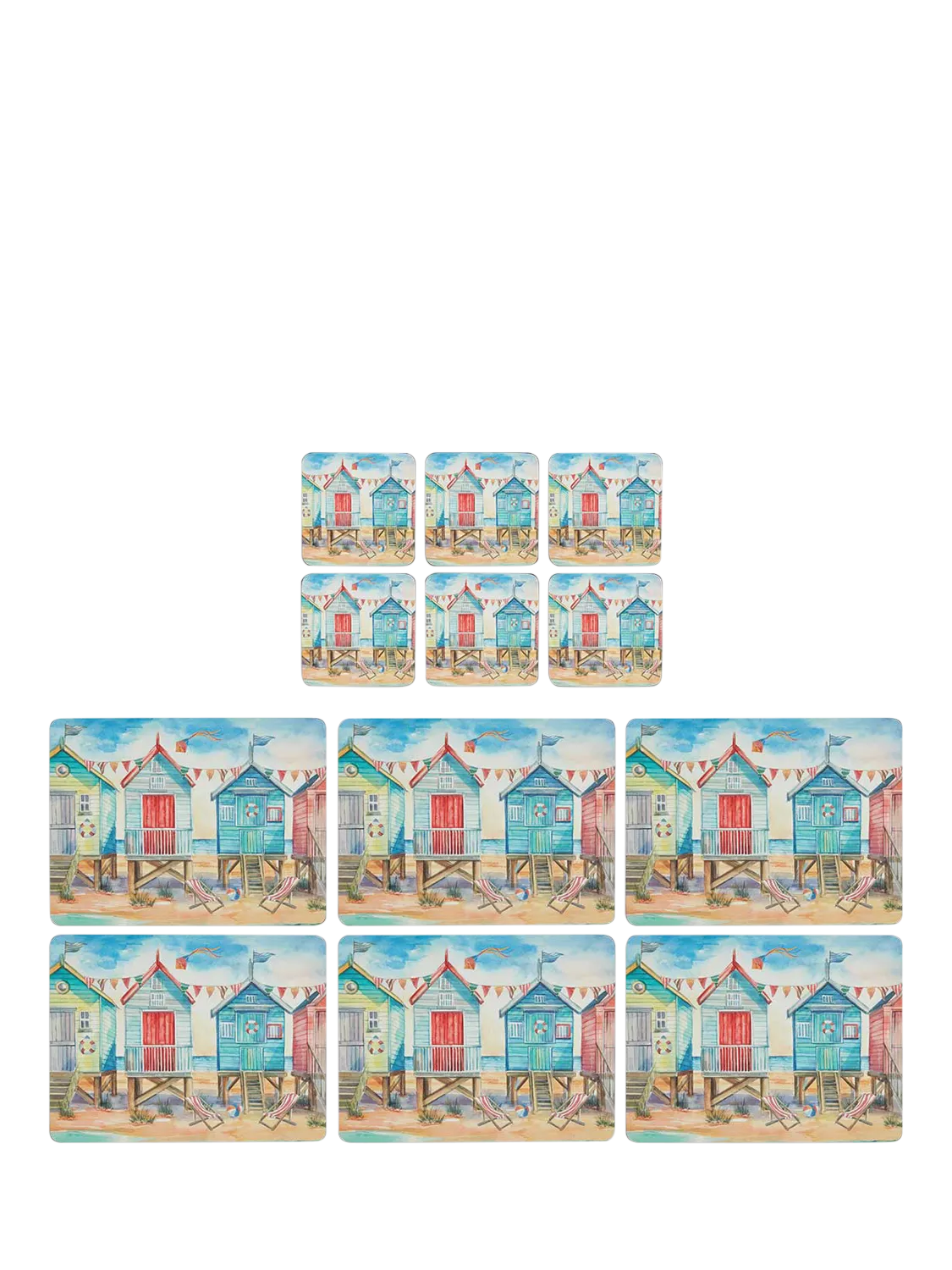 Pimpernel Beach Huts placemat set of 6 - British product