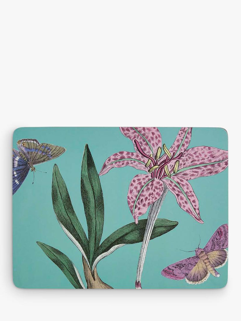 Pimpernel Botanic Garden Flora & Fauna placemat set, cork-backed - British product