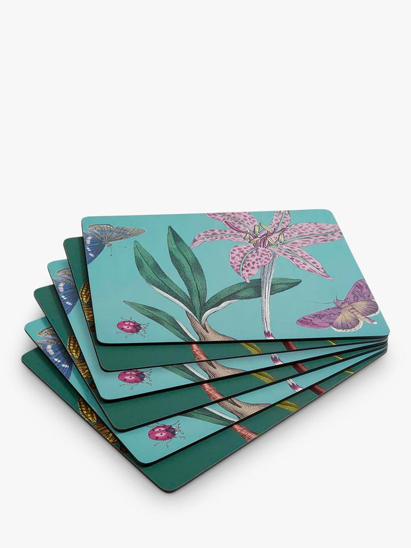 Pimpernel Botanic Garden Flora & Fauna placemat set, cork-backed - British product