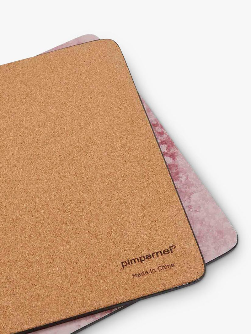 Pimpernel Rose Quartz cork-backed placemat and coaster set - British product