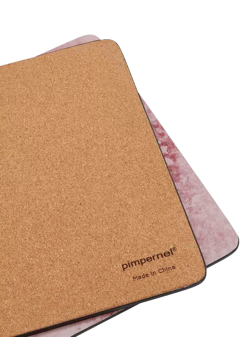 Pimpernel Rose Quartz cork-backed placemat and coaster set - British product