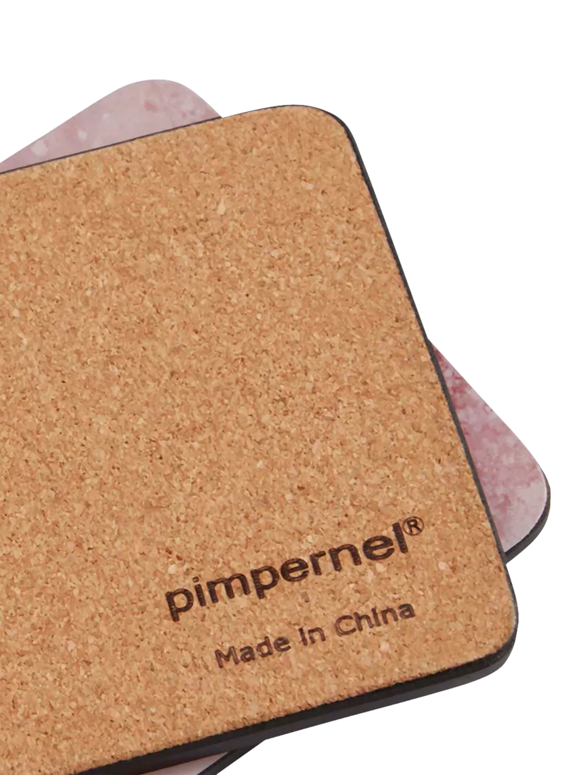 Pimpernel Rose Quartz cork-backed placemat and coaster set - British product