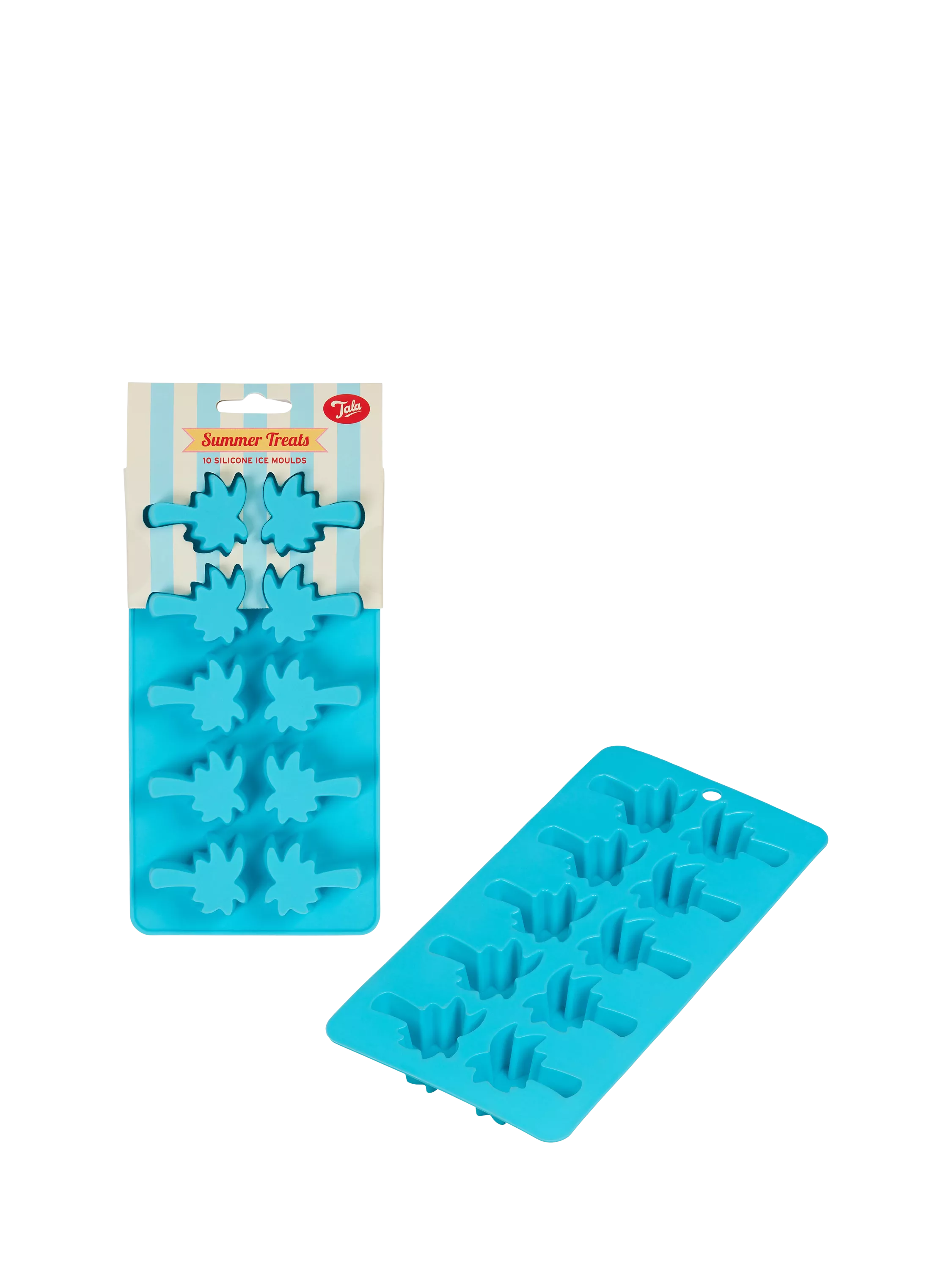Tala palm tree silicone ice cube mould blue 10 cube, UK version