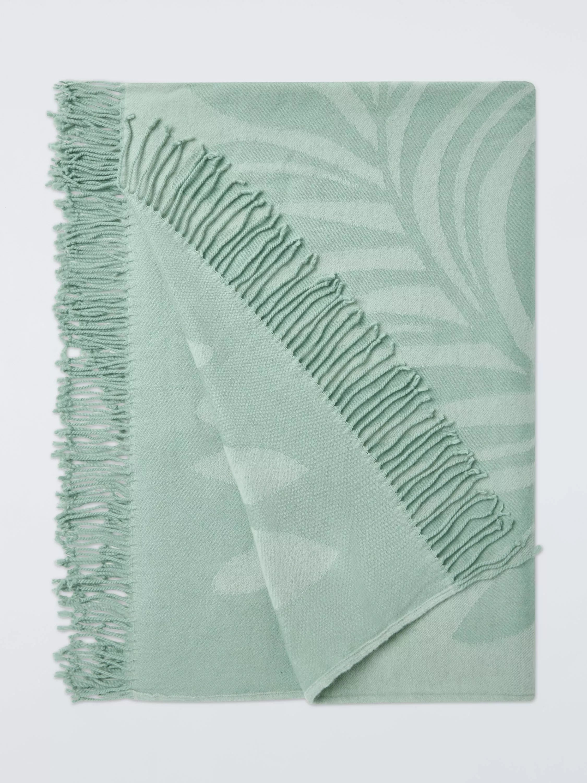 John Lewis Zinnia wool throw celadon green (British brand)