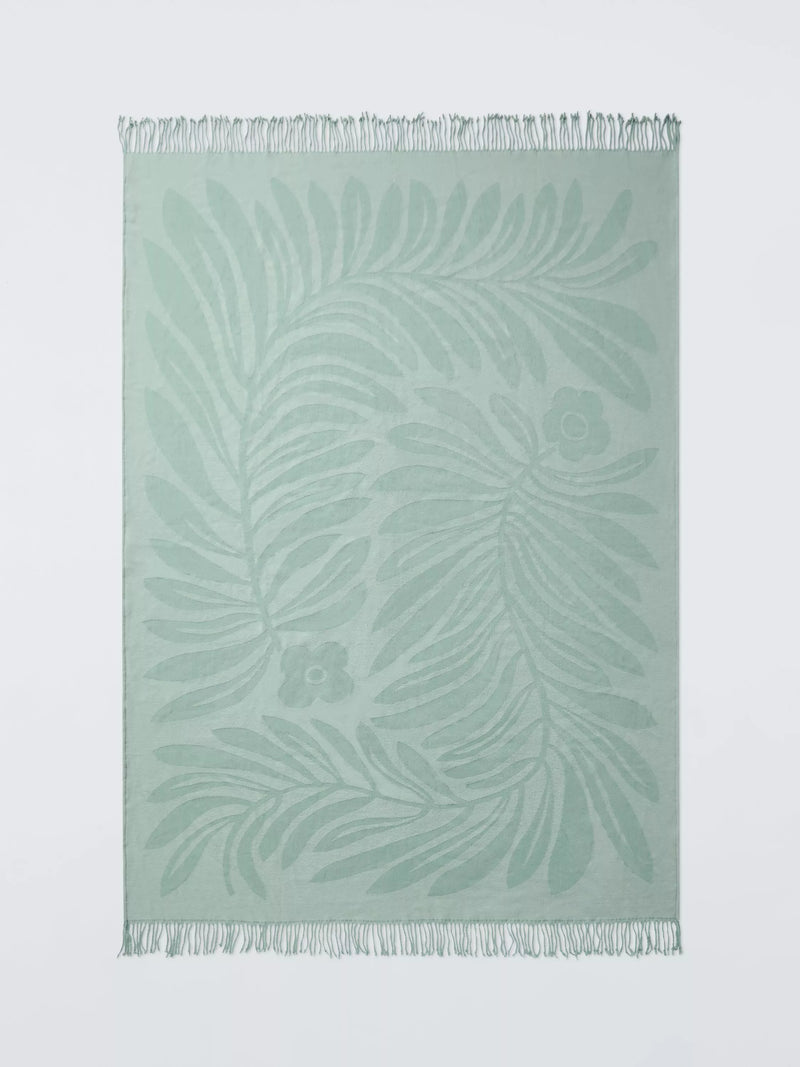 John Lewis Zinnia wool throw celadon green (British brand)