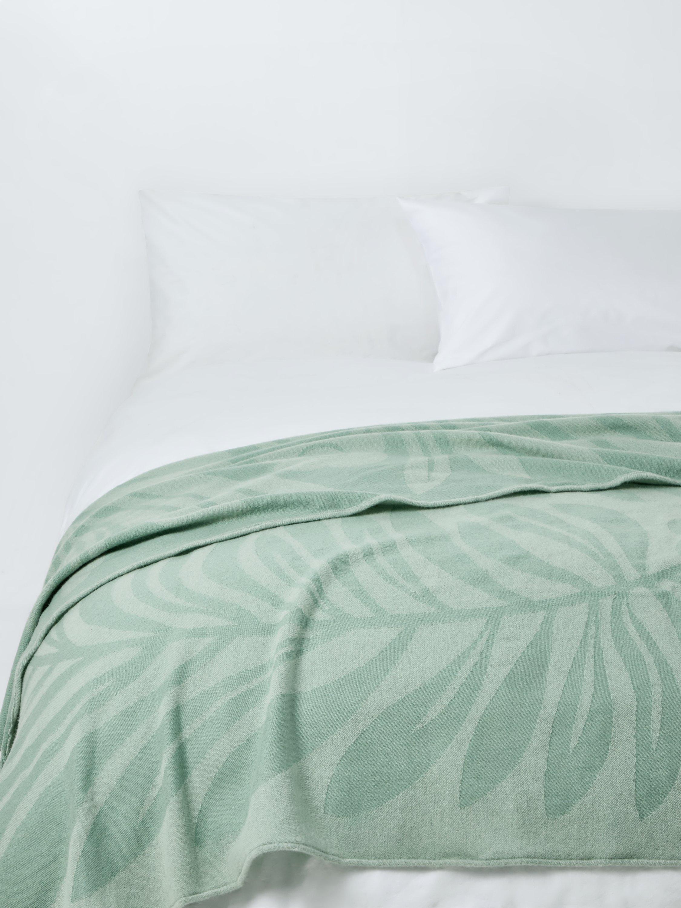 John Lewis Zinnia wool throw celadon green (British brand)