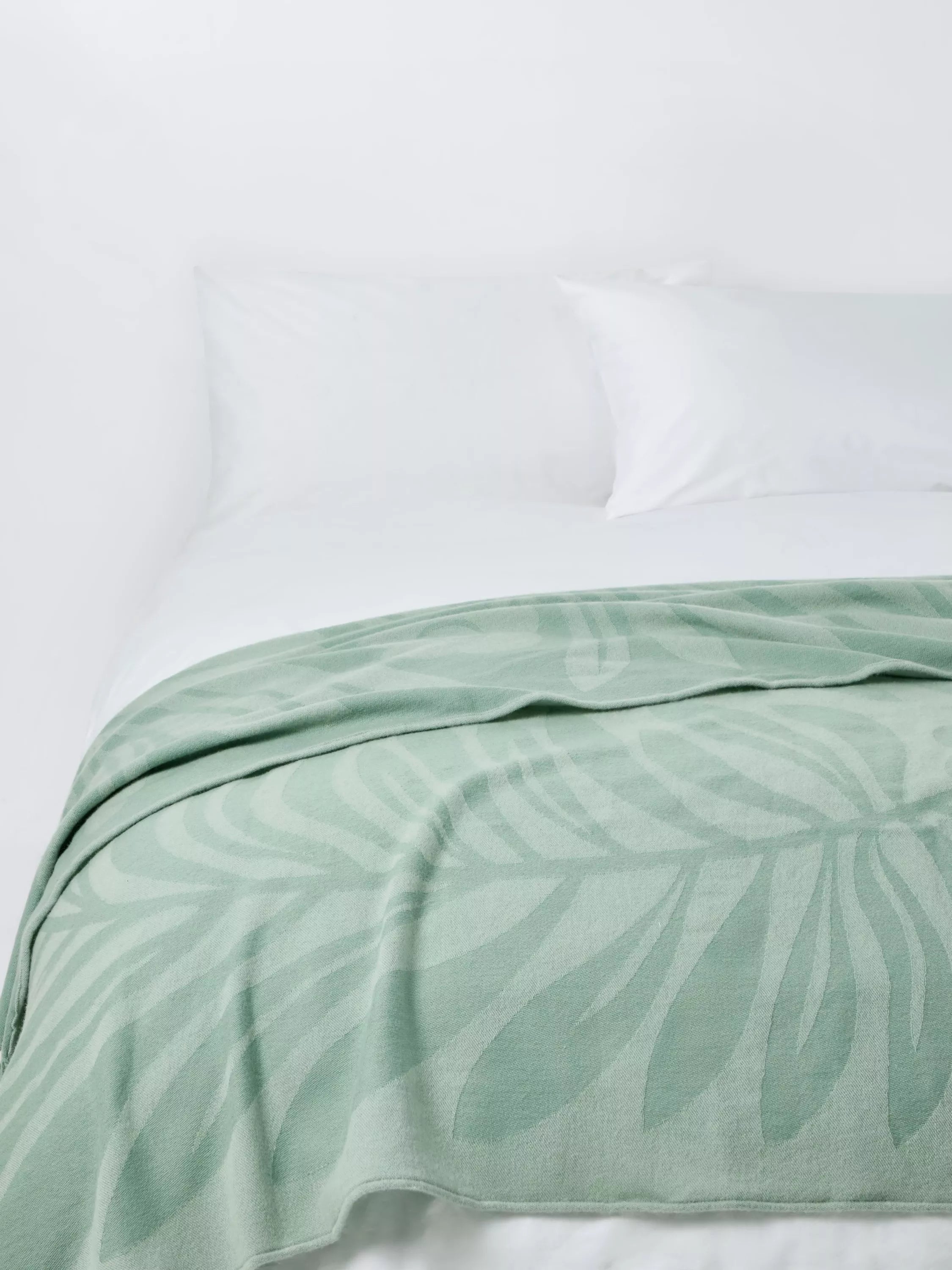 John Lewis Zinnia wool throw celadon green (British brand)
