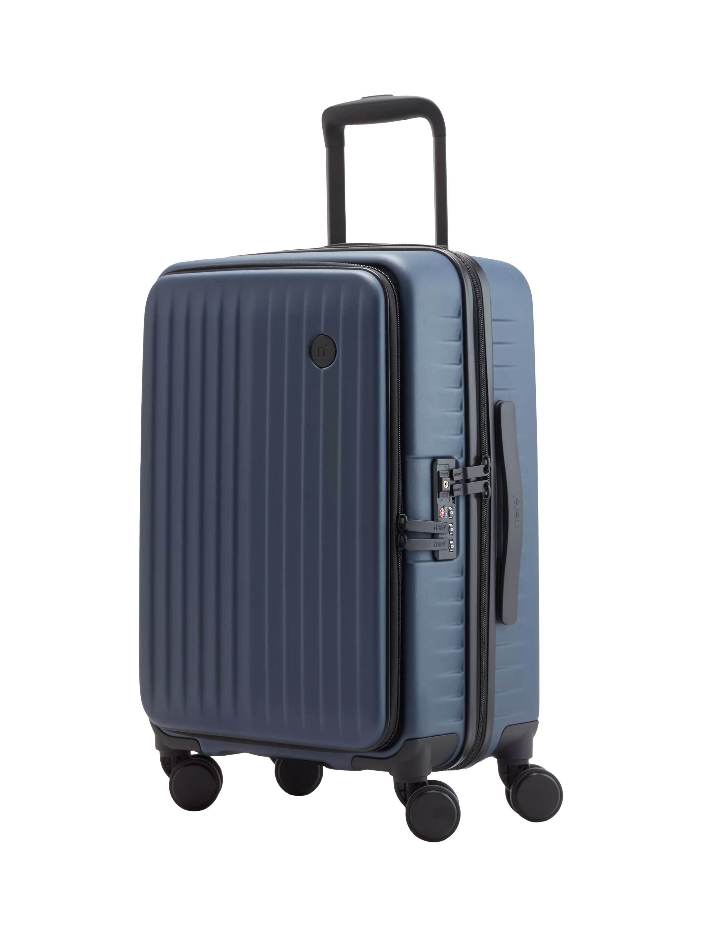 Nere Venture Dual Open 4-Wheel Spinner 66cm Medium Suitcase, 59L, Navy