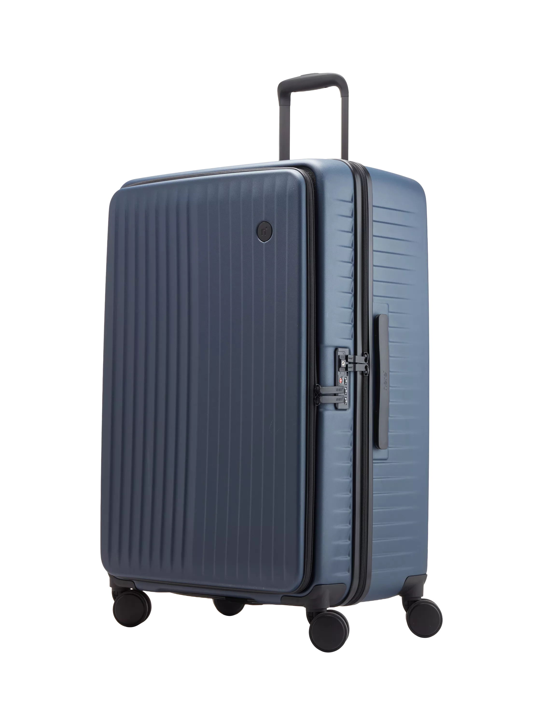 Nere Venture Dual Open 4-Wheel Spinner 76cm Large Suitcase, 98L, Navy