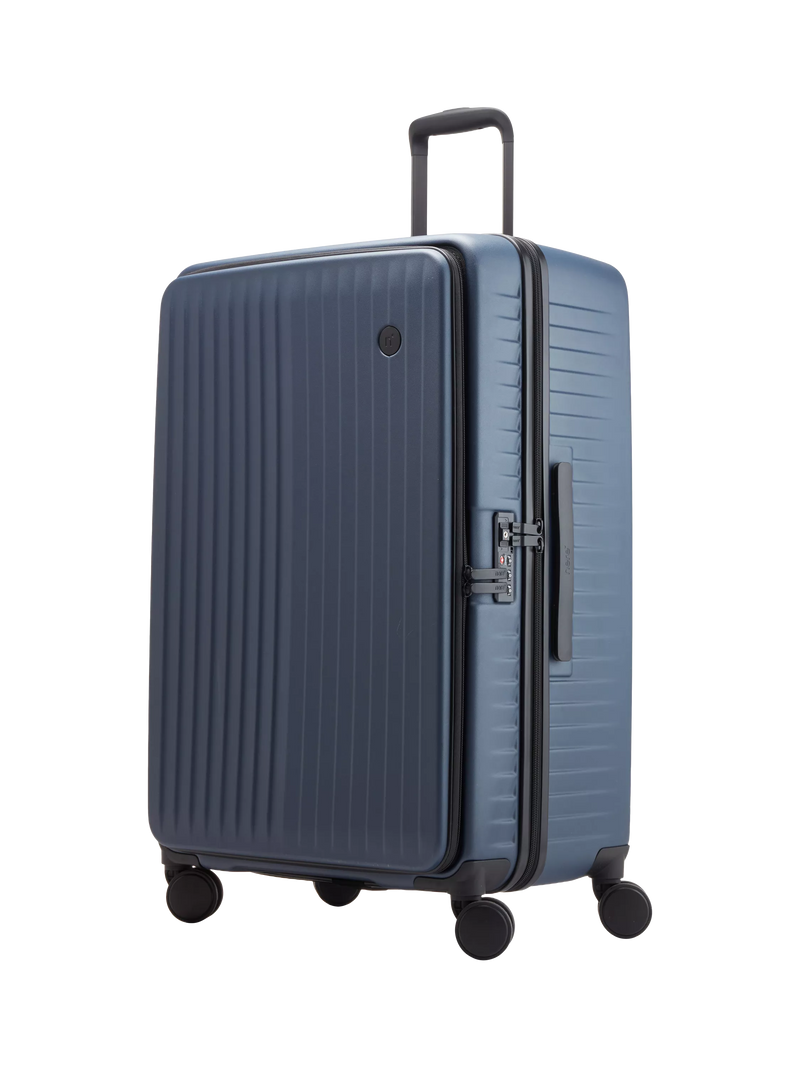 Nere Venture Dual Open 4-Wheel Spinner 76cm Large Suitcase, 98L, Navy