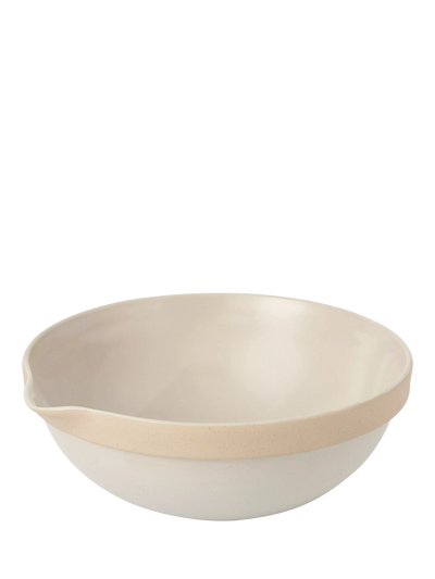 John Lewis Jamie Oliver Big Love Stoneware Mega Mixing Bowl White/Natural 2.5L- Buy online at McGrocer