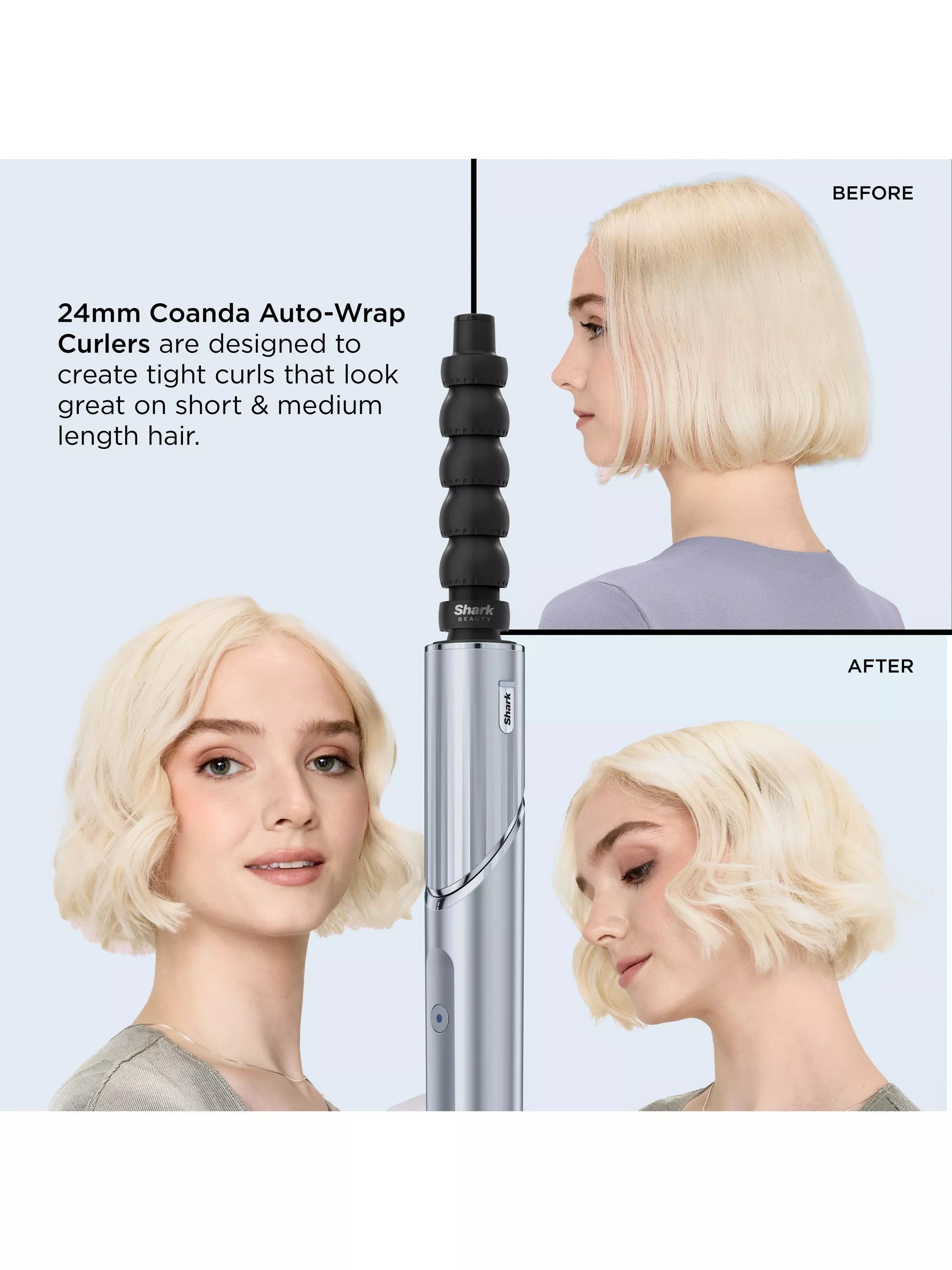 Shark hair styler blue - British product