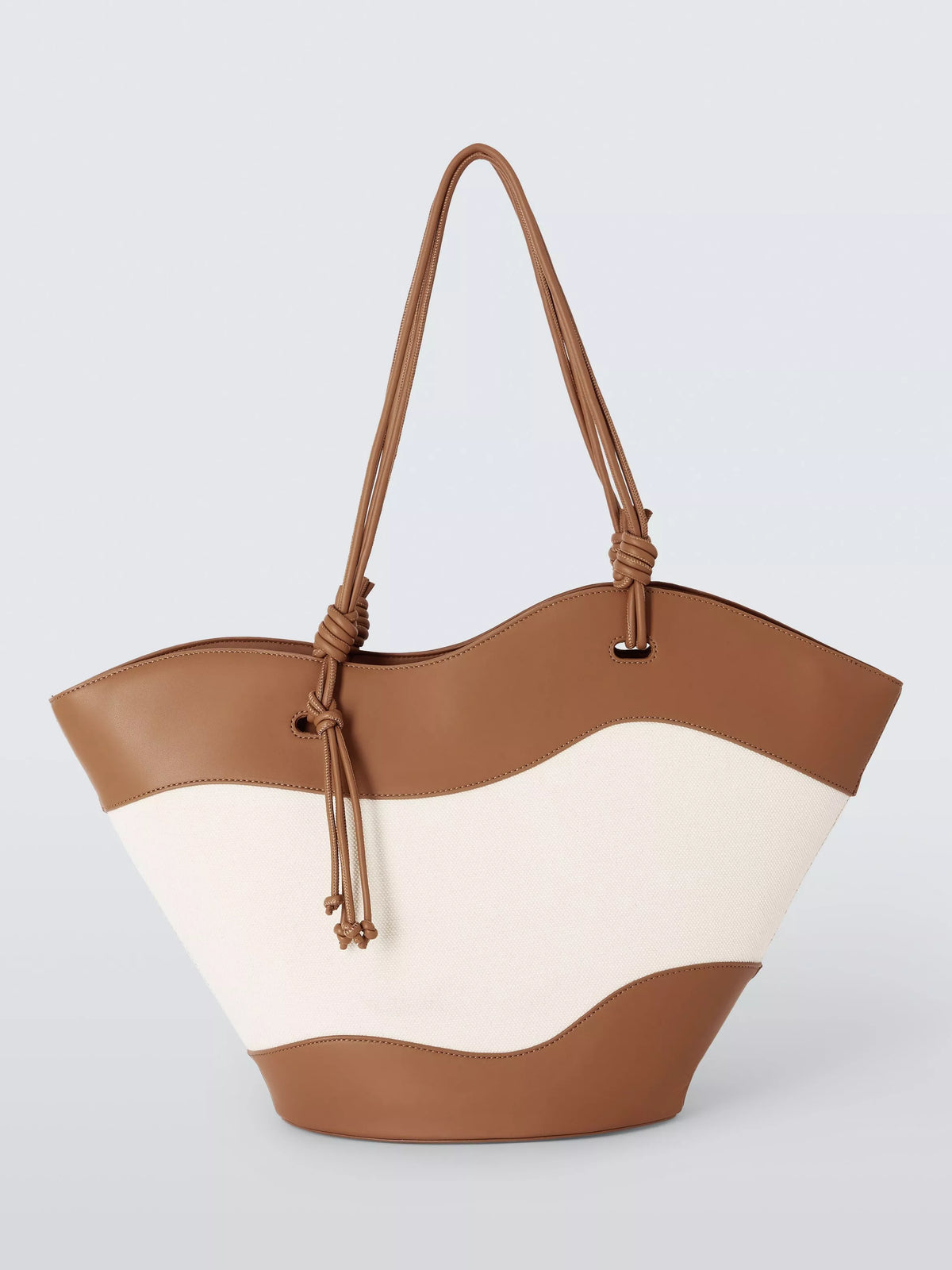 John Lewis Isla East West tote bag tan and canvas (British brand)