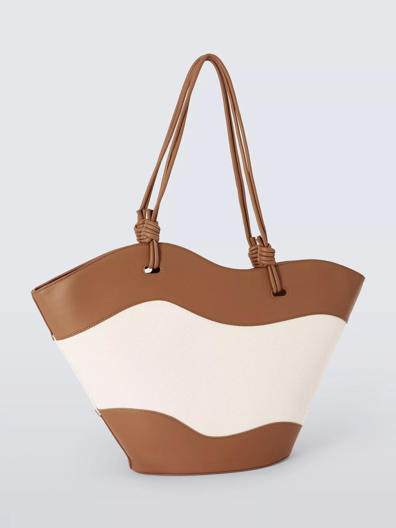 John Lewis Isla East West tote bag tan and canvas (British brand)