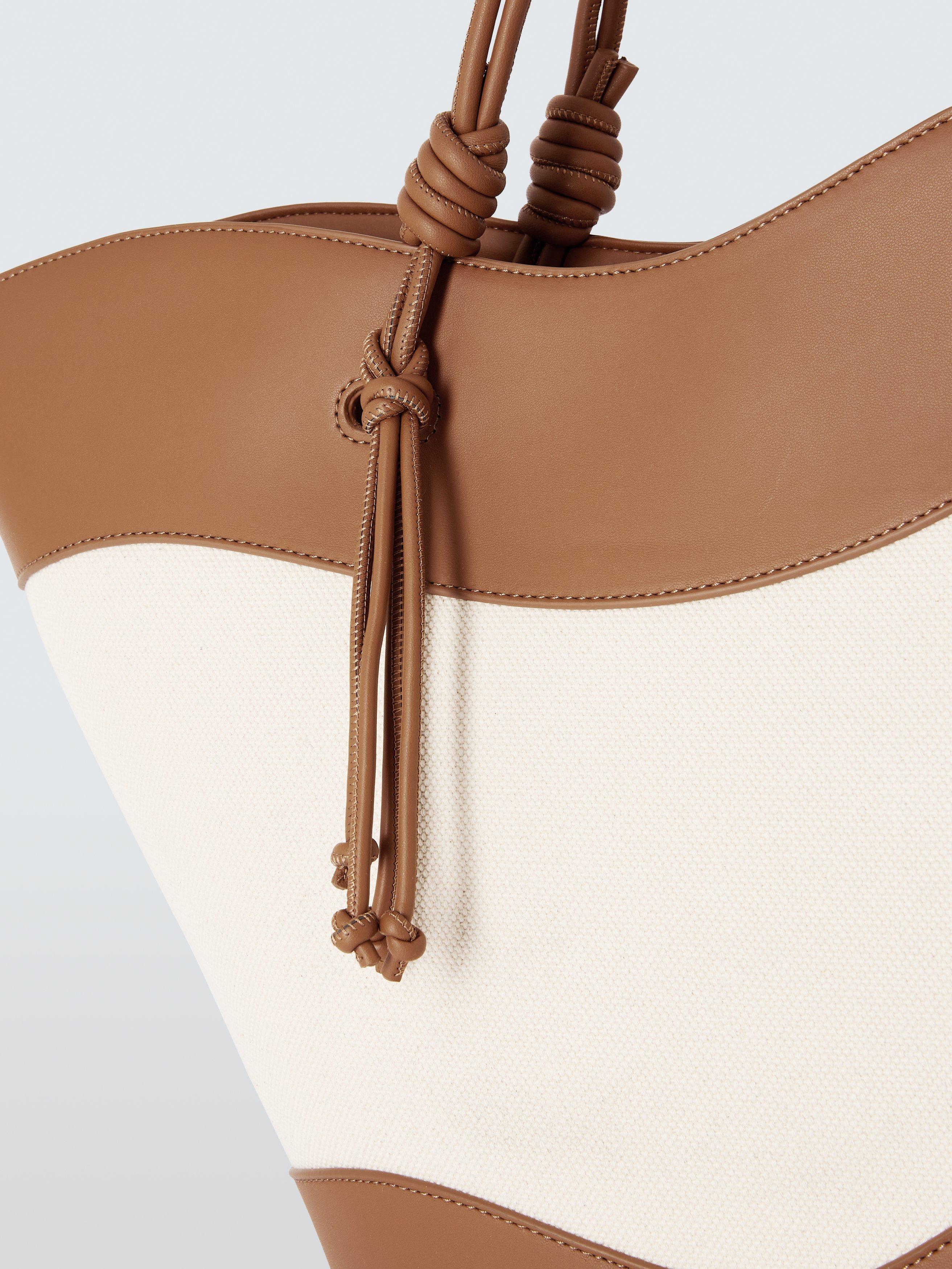 John Lewis Isla East West tote bag tan and canvas (British brand)
