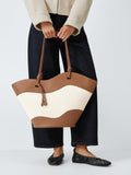 John Lewis Isla East West tote bag tan and canvas (British brand)