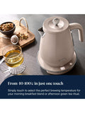 De'Longhi variable temperature electric kettle 1.7L beige - British product
