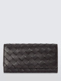 John Lewis flapover coin purse in chocolate leather (British brand)