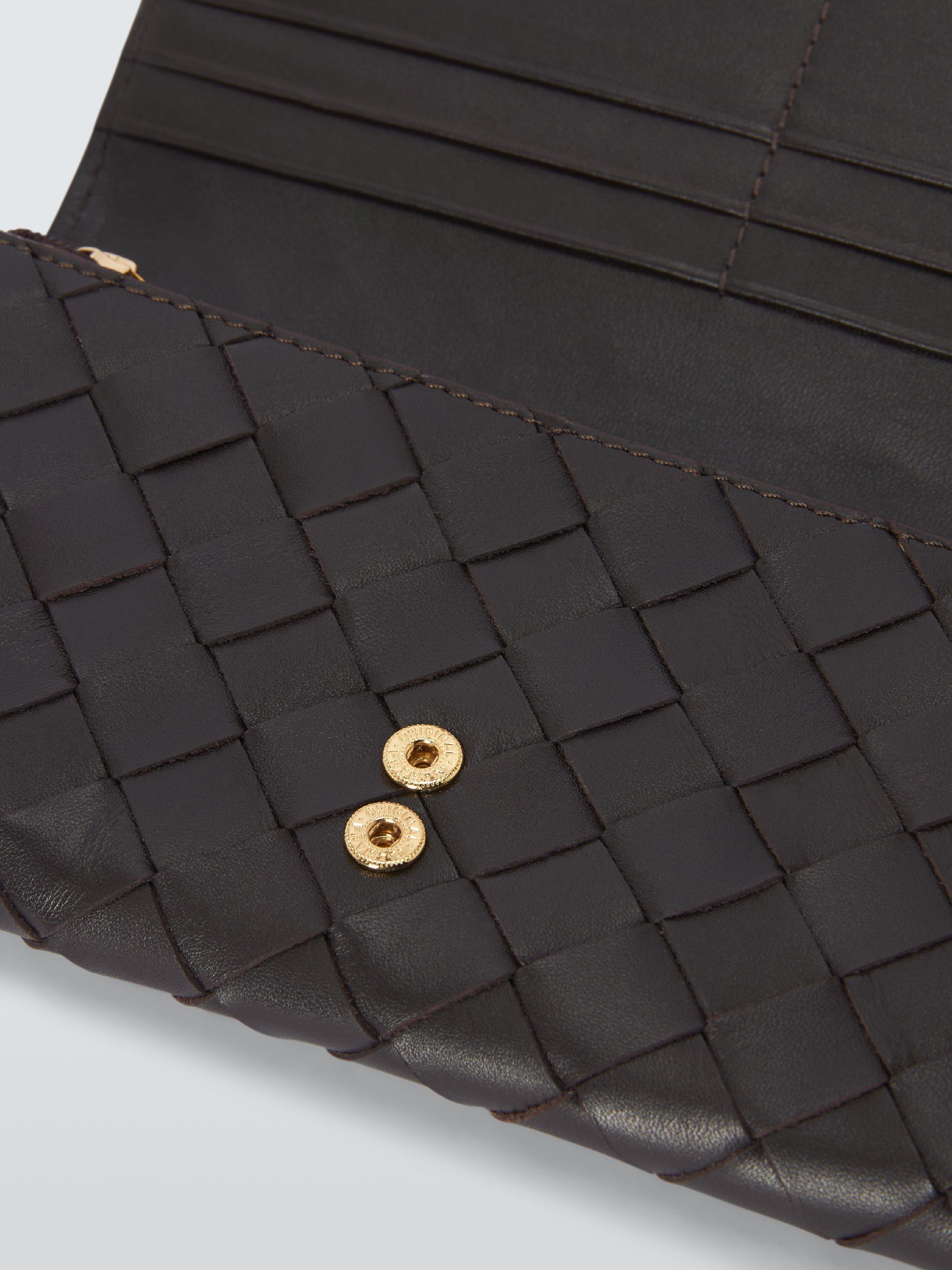 John Lewis flapover coin purse in chocolate leather (British brand)