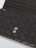 John Lewis flapover coin purse in chocolate leather (British brand)
