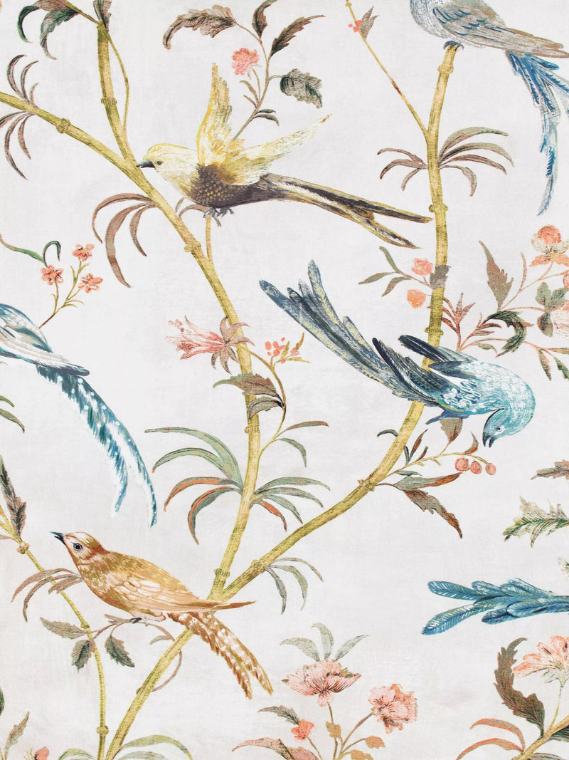 Romo Pluma printed furnishing fabric, linen blend, imported from the UK