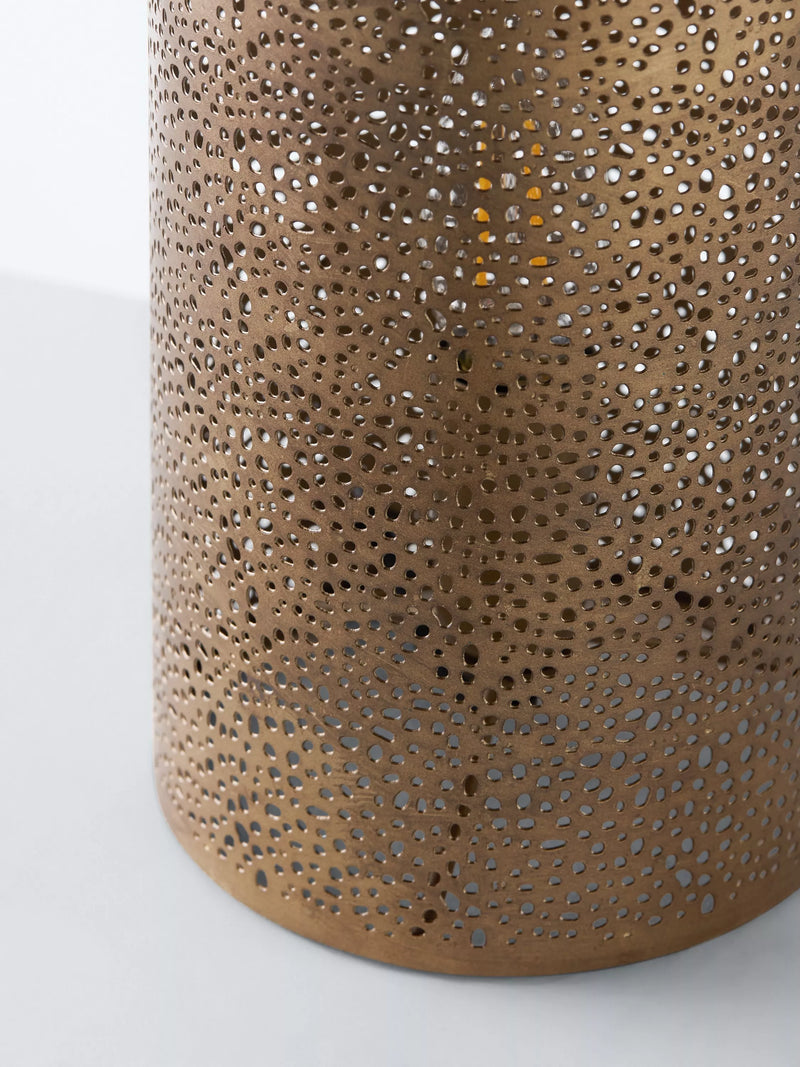 John Lewis etched table lamp antique brass, imported from the UK