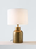 John Lewis embossed metal lamp base steel brass effect, imported from the UK
