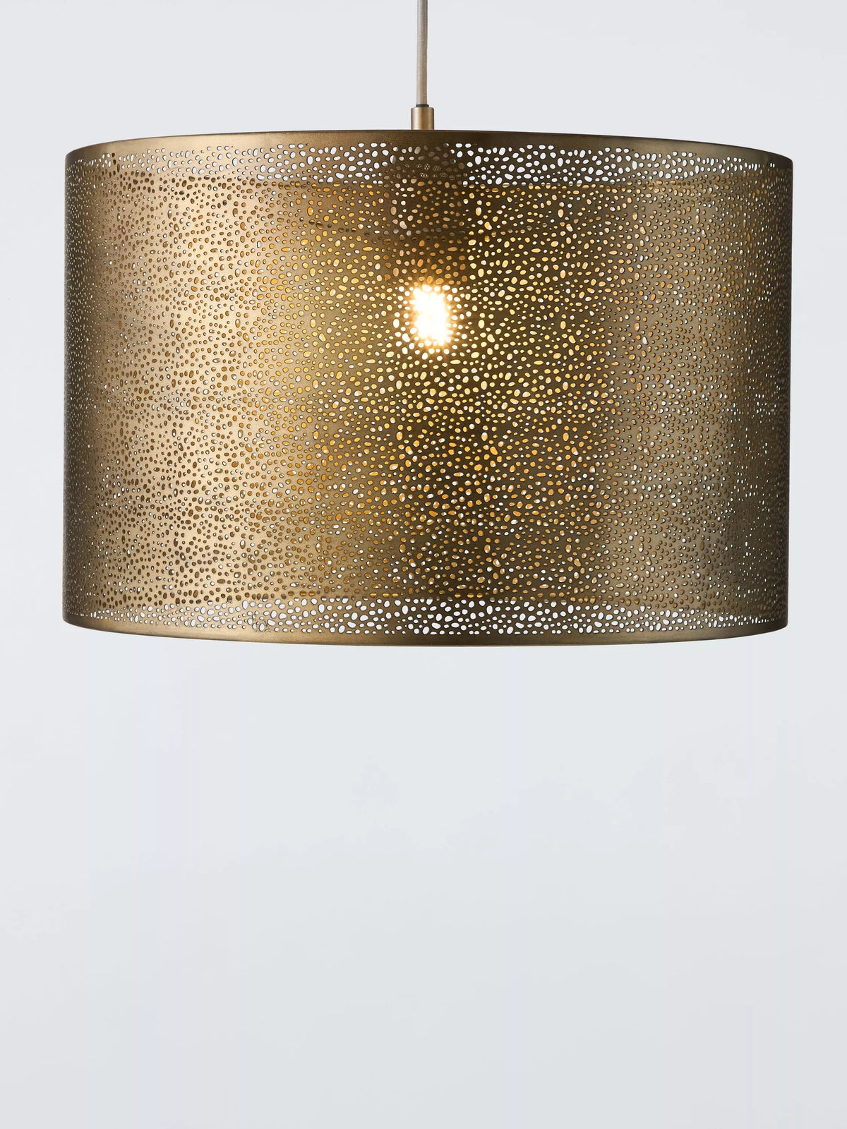 John Lewis etched drum lampshade antique brass 40cm, imported from the UK