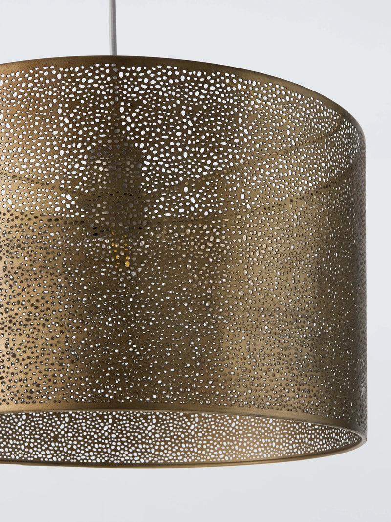 John Lewis etched drum lampshade antique brass 40cm, imported from the UK