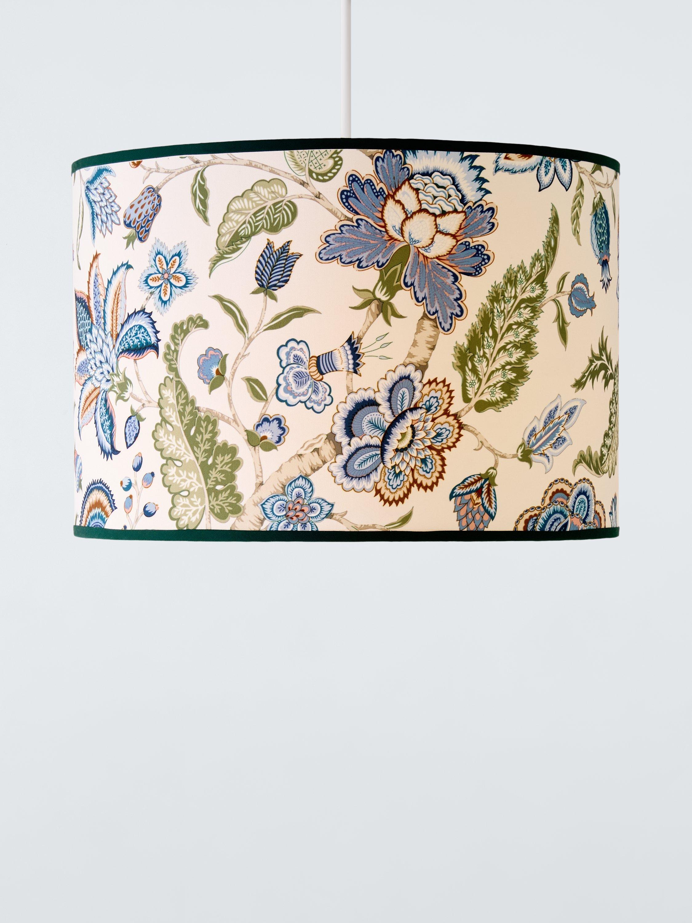 John Lewis Sanderson drum lampshade Alum Indigo 40cm, imported from the UK