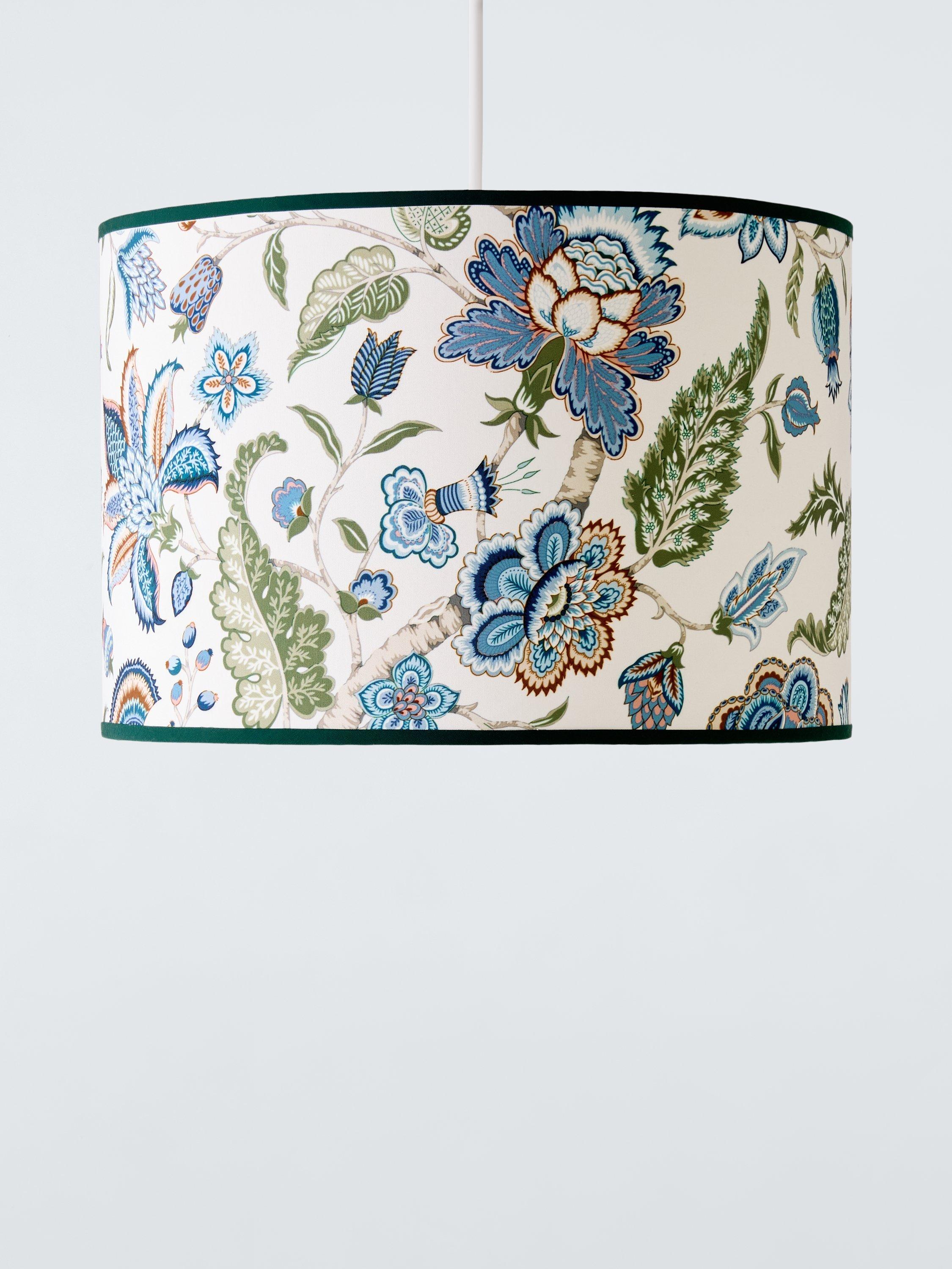 John Lewis Sanderson drum lampshade Alum Indigo 40cm, imported from the UK