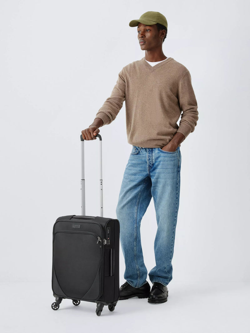 John Lewis Malta soft-sided cabin suitcase 35L black, UK version