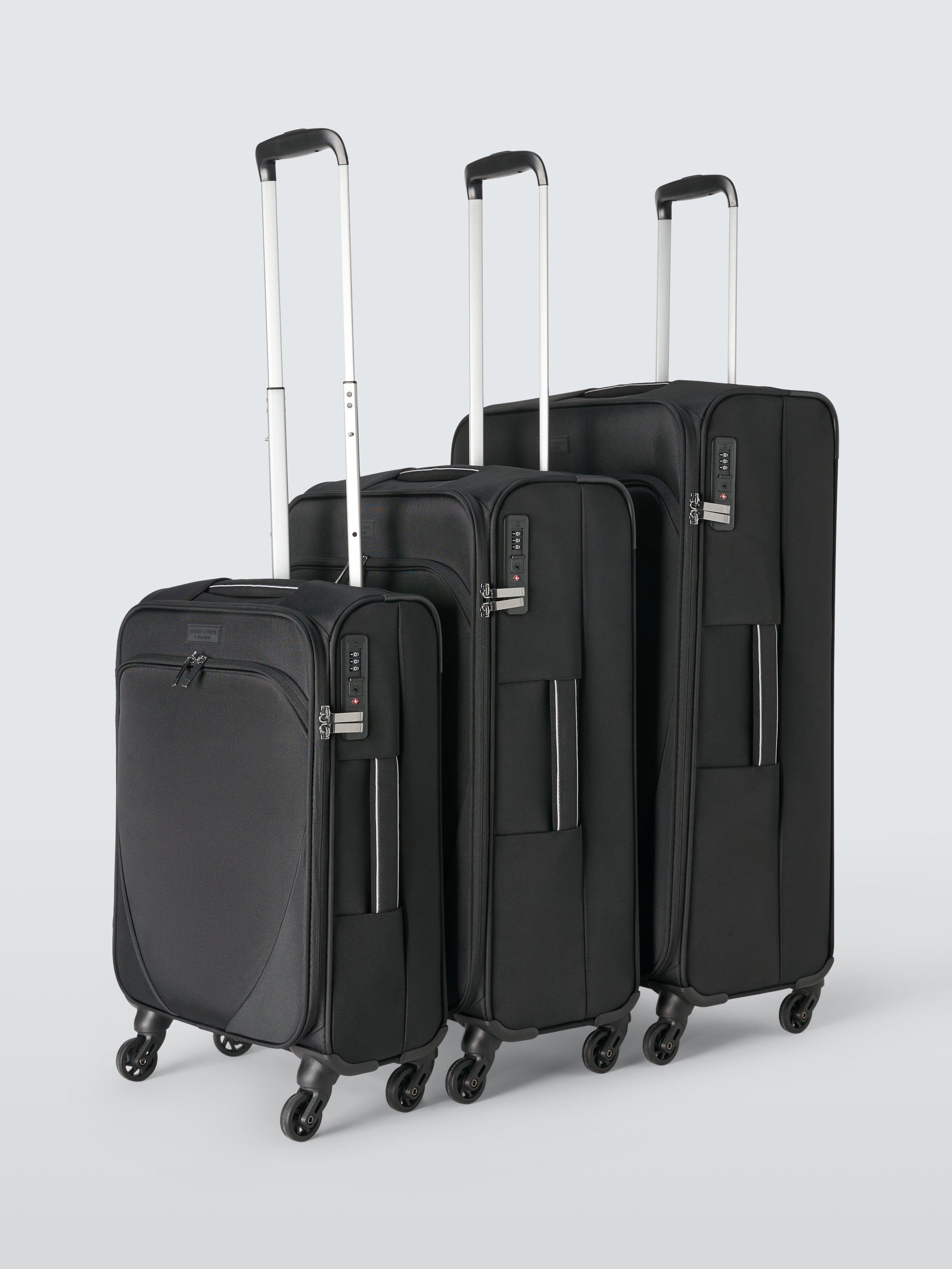 John Lewis Malta large soft-sided suitcase 87L black - British product