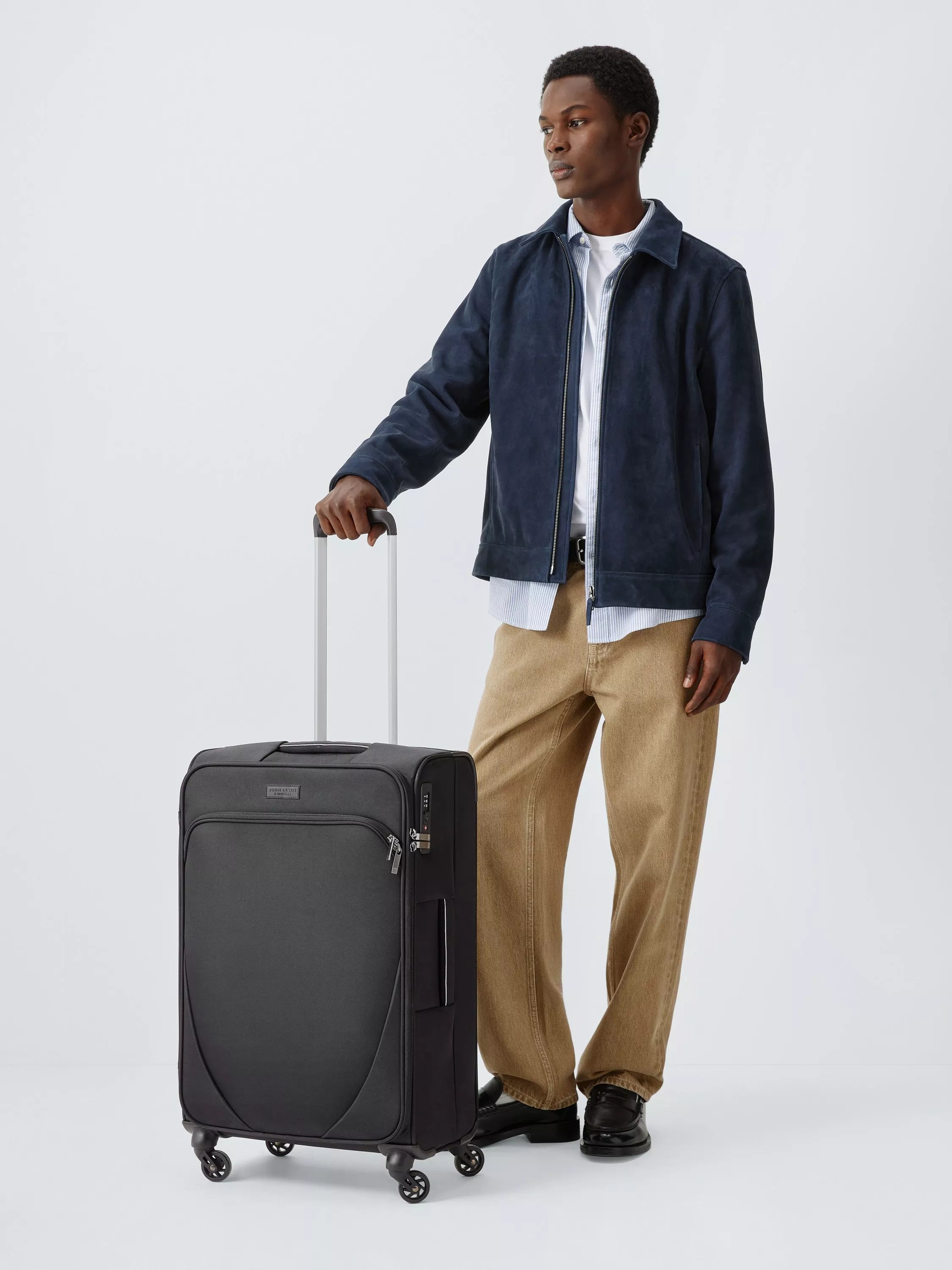 John Lewis Malta medium black suitcase 60L, UK version