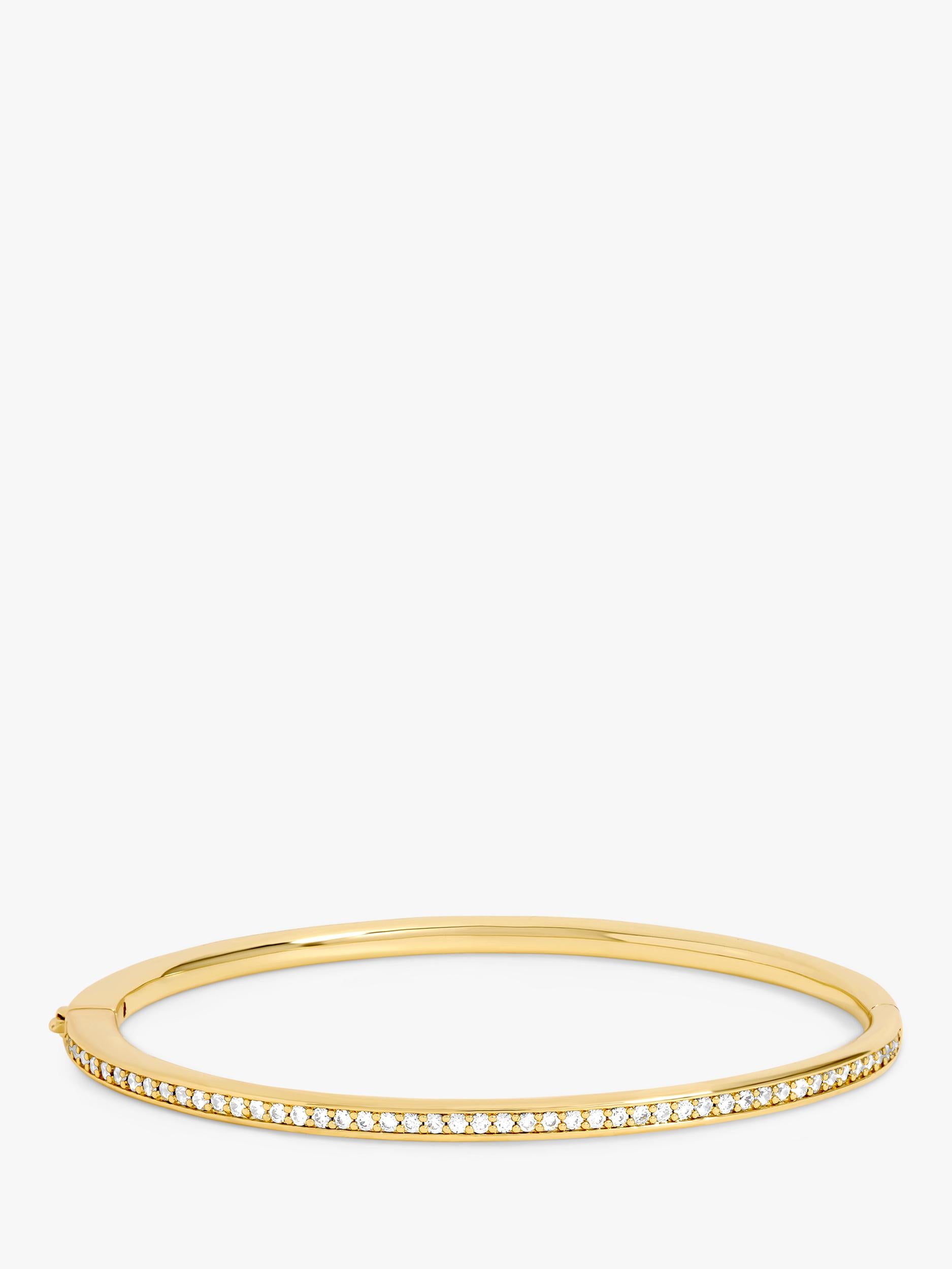 14ct Gold Plated Pave Bangle with Sparkling Stones