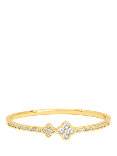 Jon Richard Pave Clover Bangle Gold Jewellery