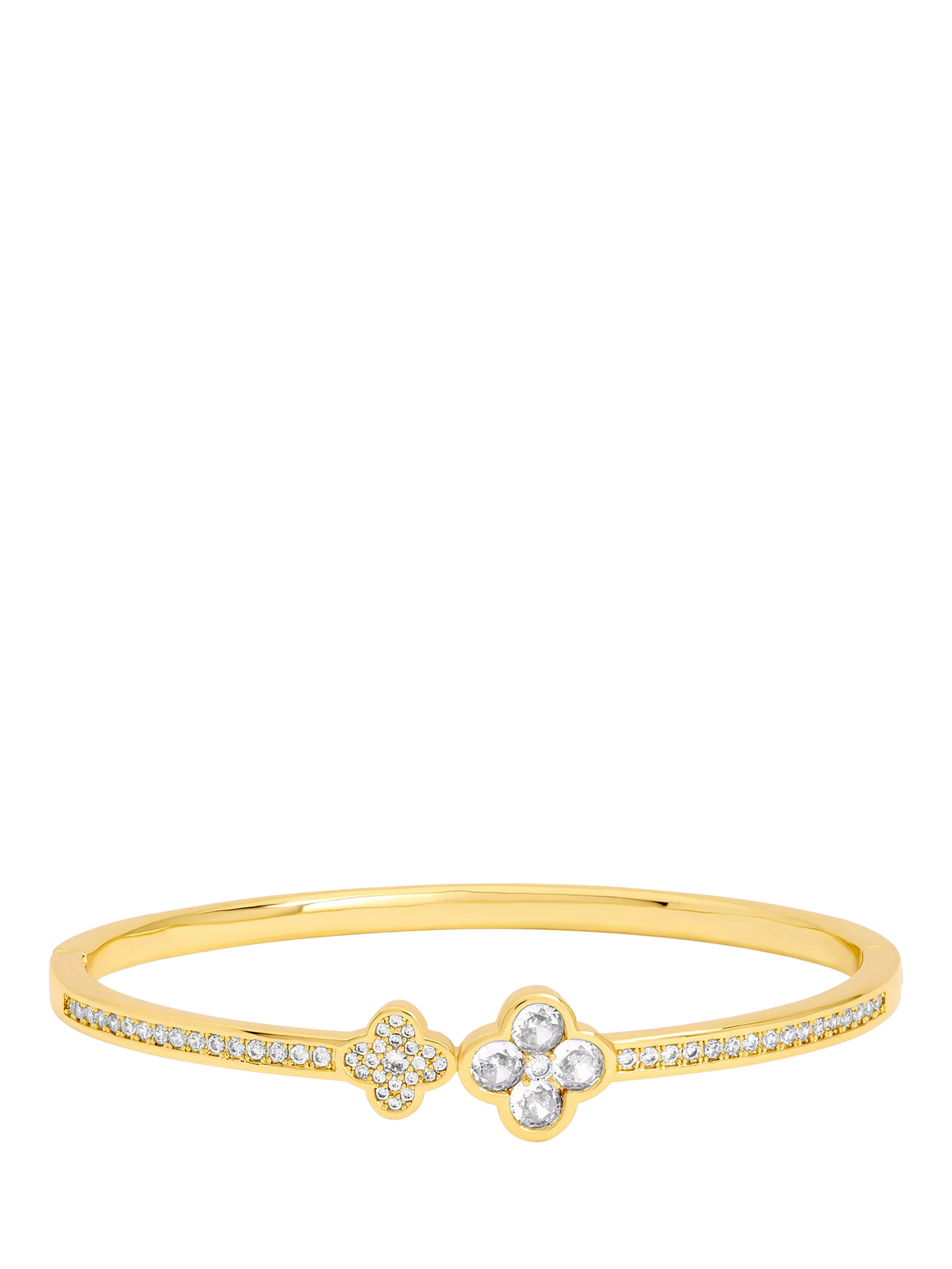 Jon Richard Gold Plated Pave Clover Bangle, UK version