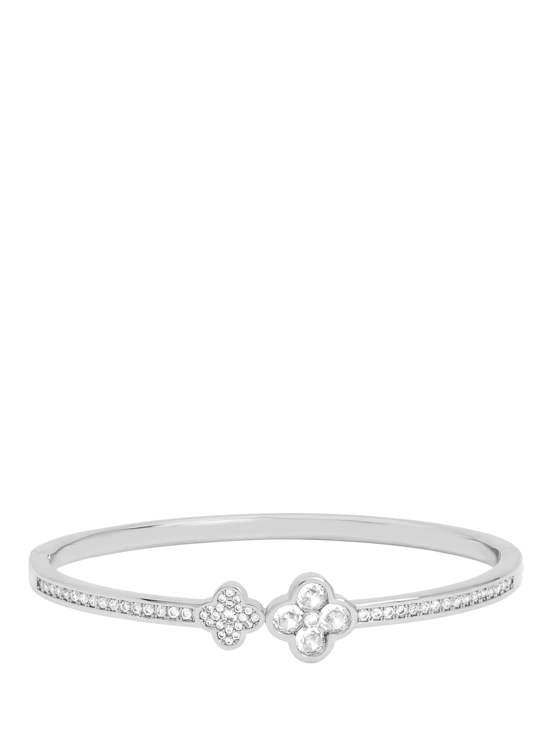 Jon Richard silver pave clover bangle, UK version