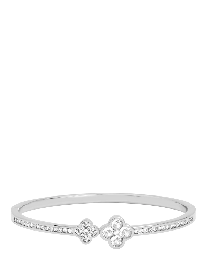 Jon Richard silver pave clover bangle, UK version