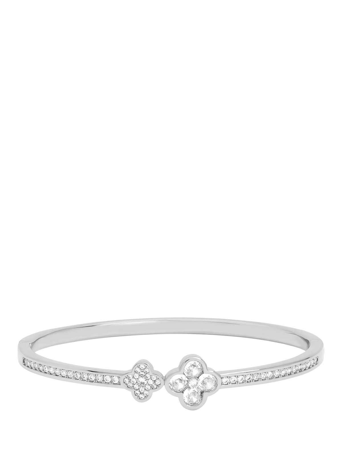 Jon Richard silver pave clover bangle, UK version