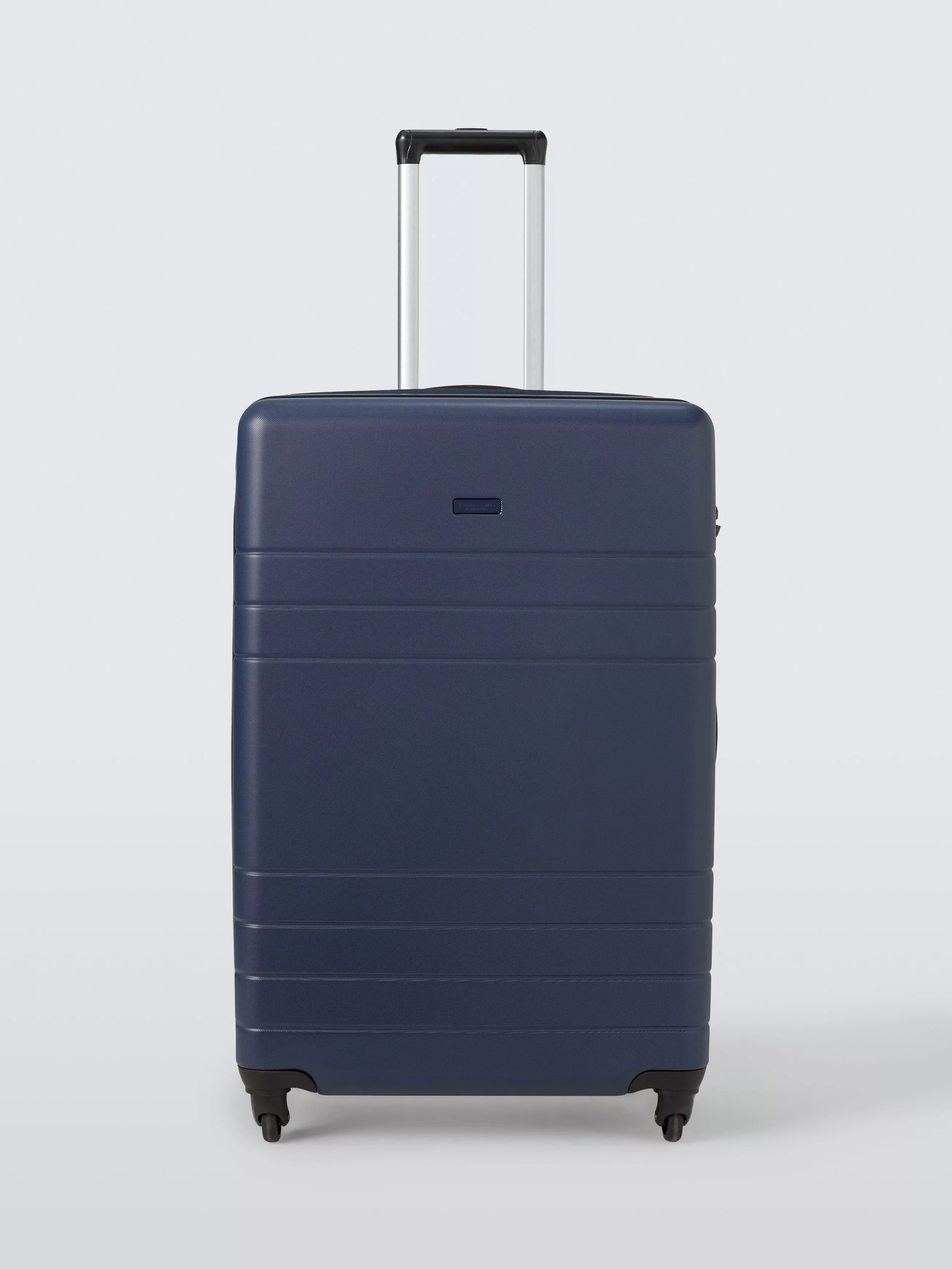 John Lewis Lisbon 4-Wheel 72cm Hard Shell Large Suitcase, Navy
