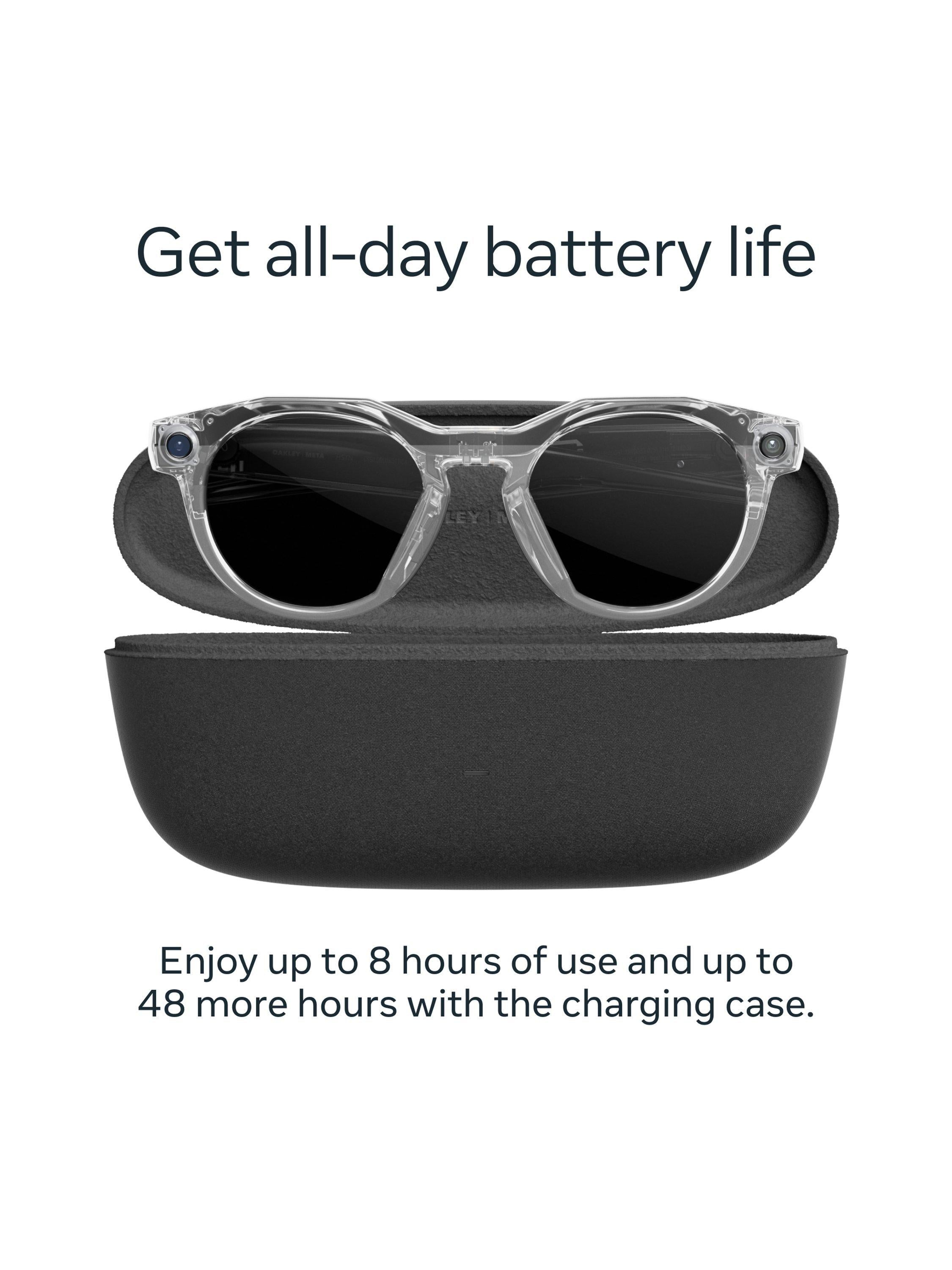 Oakley Meta HSTN clear frame smart glasses, imported from the UK